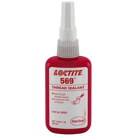 Henkel Thread Sealant, Hydraulic, Pneumatic Systems, Bottle, 50 Ml 569 50ML IDH 135492
